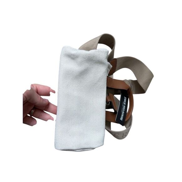 NEW True Religion Canvas Mini Tote Bag Natural Cream - Picture 8 of 13